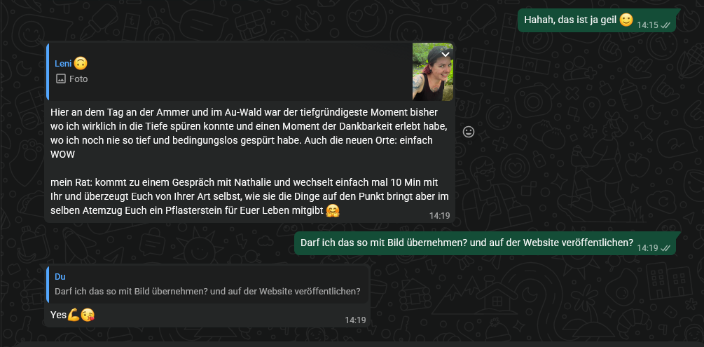 Zustimmung von Leni zur Veröffentlichung
